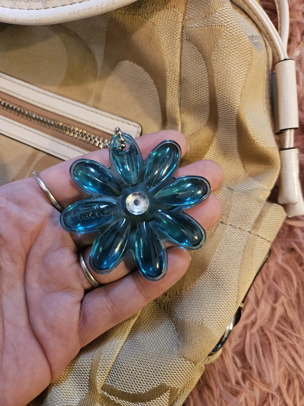 Y2K✨️Coach Tan Daisy Signature Canvas Backpack - Picture 15 of 16